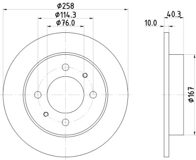 Disque de frein HELLA 8DD 355 118-111