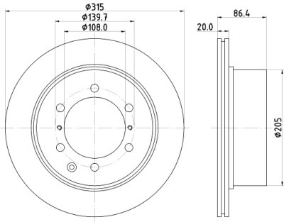 Disque de frein HELLA 8DD 355 118-141