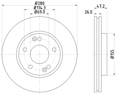 Disque de frein HELLA 8DD 355 118-151
