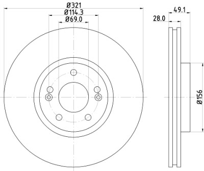Disque de frein HELLA 8DD 355 118-161
