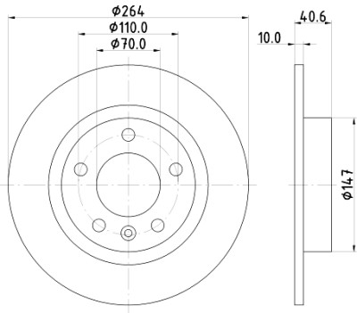 Disque de frein HELLA 8DD 355 118-171
