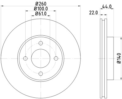 Disque de frein HELLA 8DD 355 118-291