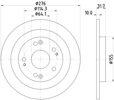 Disque de frein HELLA 8DD 355 118-351