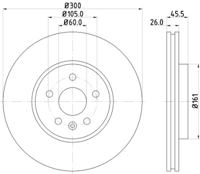 Disque de frein HELLA 8DD 355 118-391