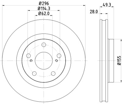 Disque de frein HELLA 8DD 355 118-561