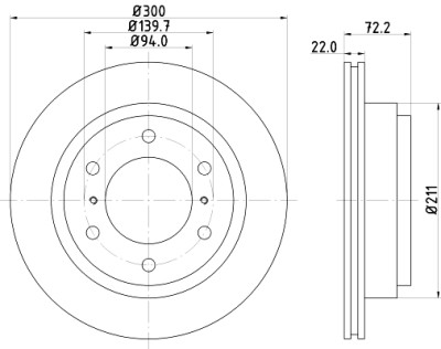 Disque de frein HELLA 8DD 355 118-651
