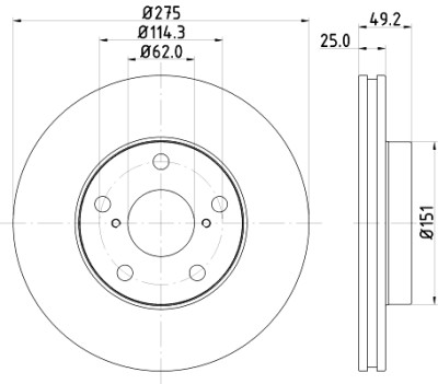 Disque de frein HELLA 8DD 355 118-691