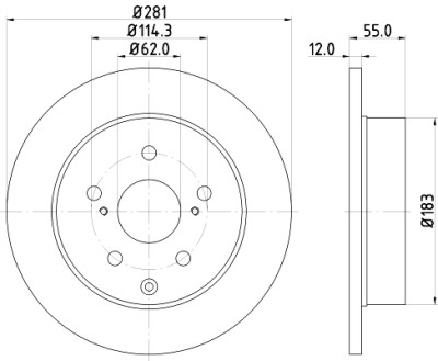 Disque de frein HELLA 8DD 355 118-881
