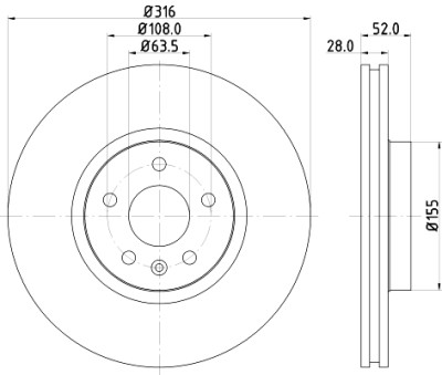 Disque de frein HELLA 8DD 355 118-891
