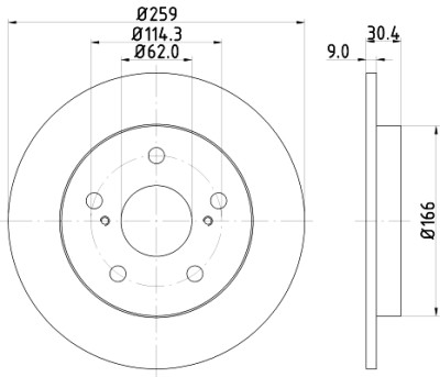 Disque de frein HELLA 8DD 355 118-981
