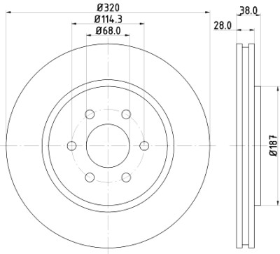 Disque de frein HELLA 8DD 355 119-001