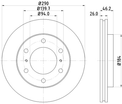 Disque de frein HELLA 8DD 355 119-071
