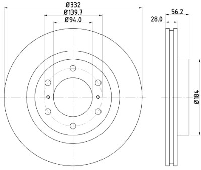 Disque de frein HELLA 8DD 355 119-081