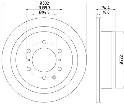 Disque de frein HELLA 8DD 355 119-091