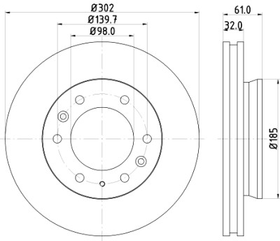 Disque de frein HELLA 8DD 355 119-211