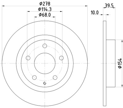 Disque de frein HELLA 8DD 355 119-391
