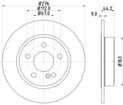 Disque de frein HELLA 8DD 355 119-431