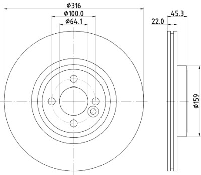 Disque de frein HELLA 8DD 355 119-441