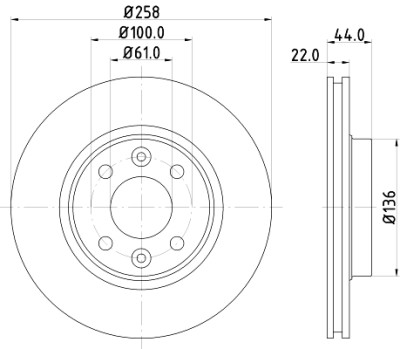 Disque de frein HELLA 8DD 355 119-461