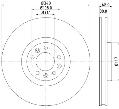 Disque de frein HELLA 8DD 355 119-651
