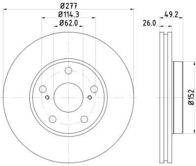 Disque de frein HELLA 8DD 355 119-661
