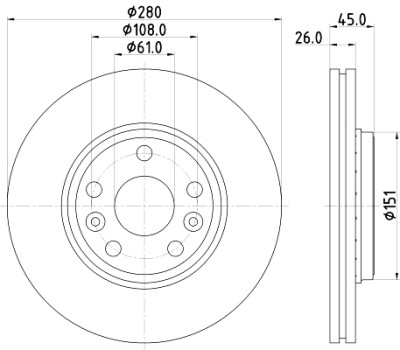 Disque de frein HELLA 8DD 355 119-691