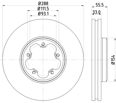 Disque de frein HELLA 8DD 355 120-111