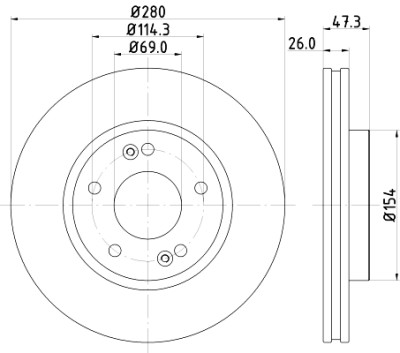 Disque de frein HELLA 8DD 355 120-141