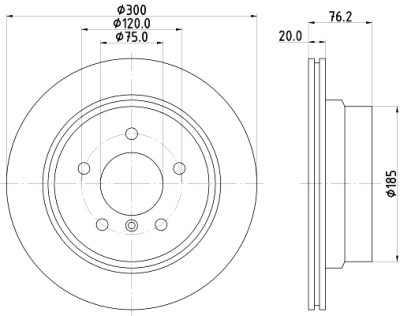 Disque de frein HELLA 8DD 355 120-211