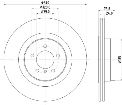 Disque de frein HELLA 8DD 355 120-241