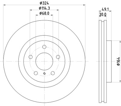 Disque de frein HELLA 8DD 355 120-271