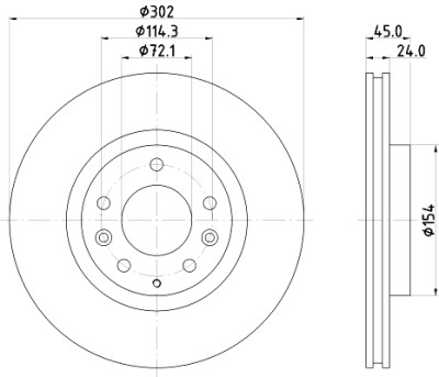 Disque de frein HELLA 8DD 355 120-301