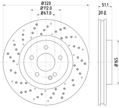 Disque de frein HELLA 8DD 355 120-351