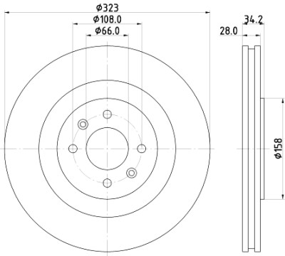 Disque de frein HELLA 8DD 355 120-401