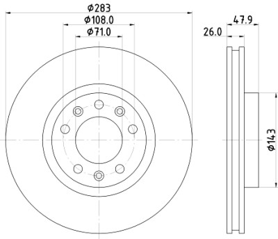Disque de frein HELLA 8DD 355 120-481