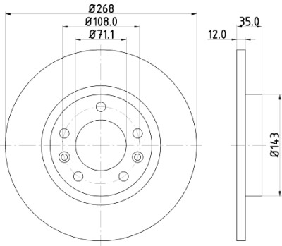 Disque de frein HELLA 8DD 355 120-491