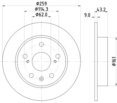 Disque de frein HELLA 8DD 355 120-531