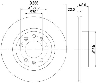 Disque de frein HELLA 8DD 355 120-541