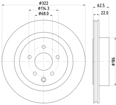 Disque de frein HELLA 8DD 355 120-551