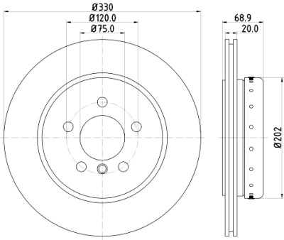 Disque de frein HELLA 8DD 355 120-671