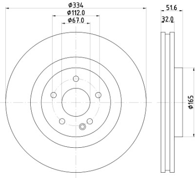 Disque de frein HELLA 8DD 355 122-391