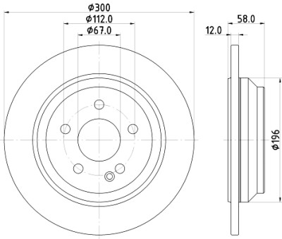 Disque de frein HELLA 8DD 355 122-441