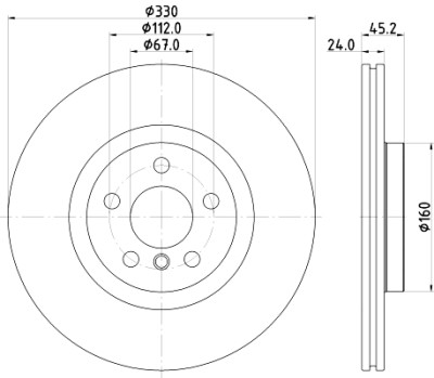 Disque de frein HELLA 8DD 355 122-641