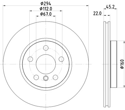 Disque de frein HELLA 8DD 355 122-651