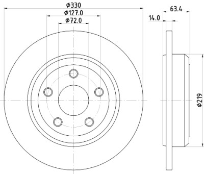 Disque de frein HELLA 8DD 355 122-671