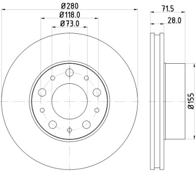 Disque de frein HELLA 8DD 355 122-691