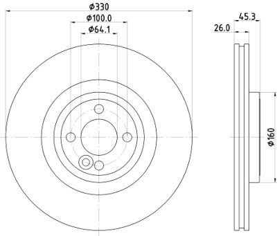 Disque de frein HELLA 8DD 355 122-731