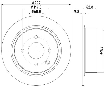 Disque de frein HELLA 8DD 355 122-981