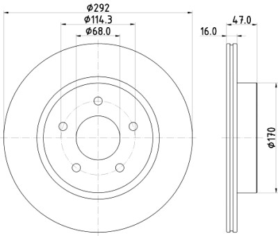 Disque de frein HELLA 8DD 355 123-061