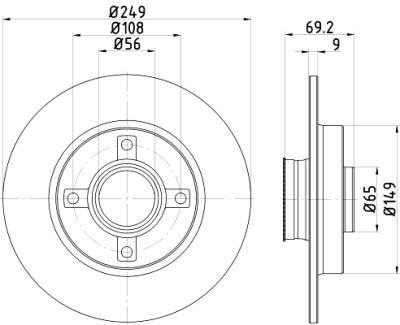 Disque de frein HELLA 8DD 355 123-281